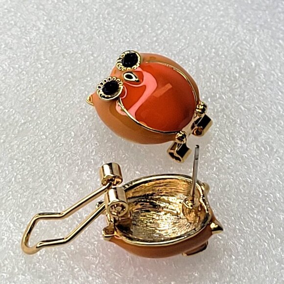 Orange Owl Earrings - Picture 7 of 9
